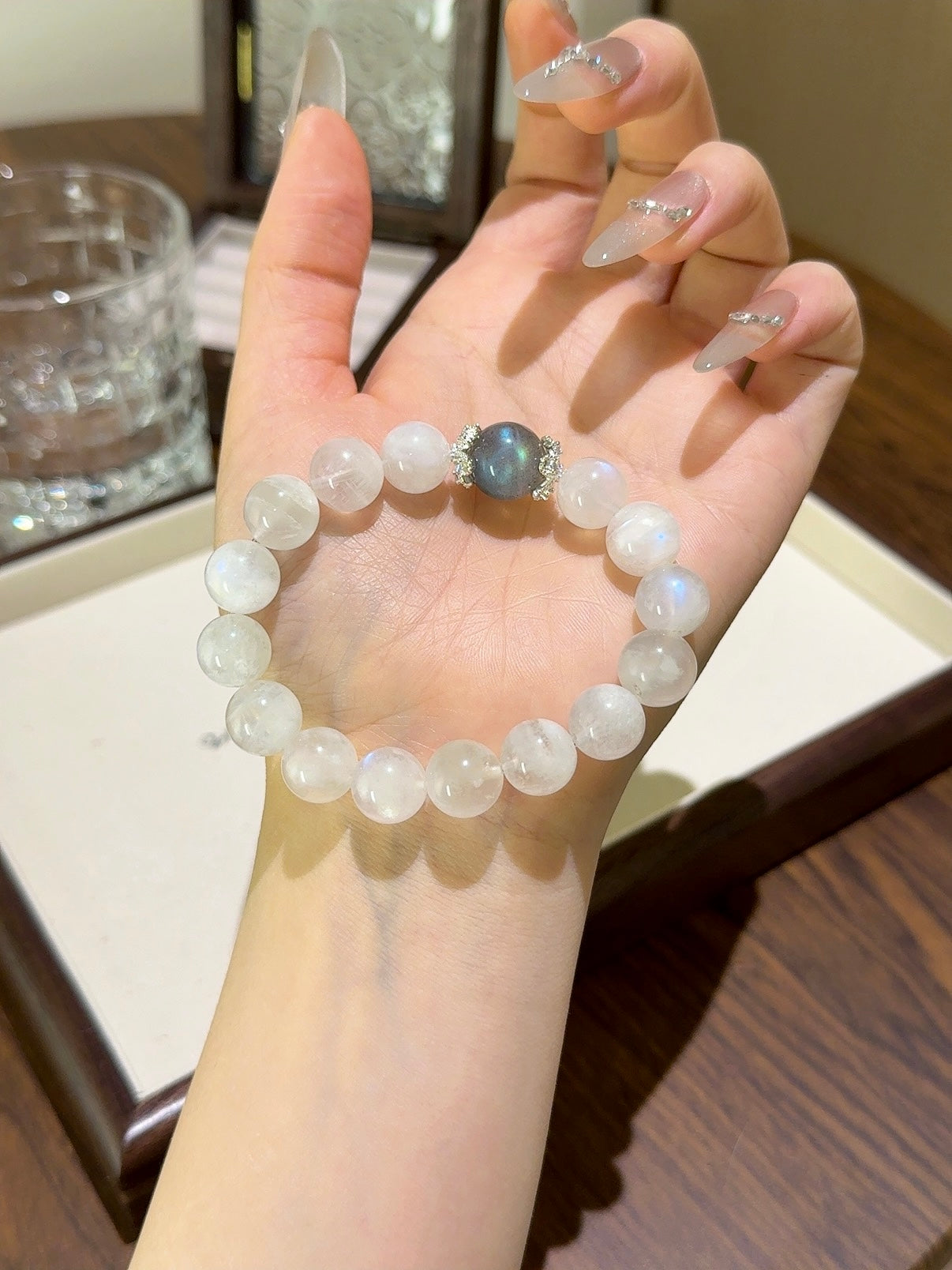 ▫️▪️ Blue Moonlight Grey Moonlight Bracelet
